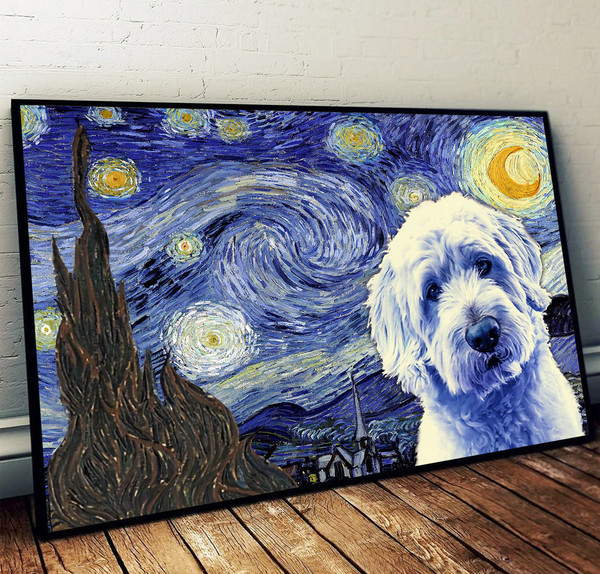 Shepadoodle Poster &amp Matte Canvas - Dog Wall Art Prints - Painting On Canvas.jpg