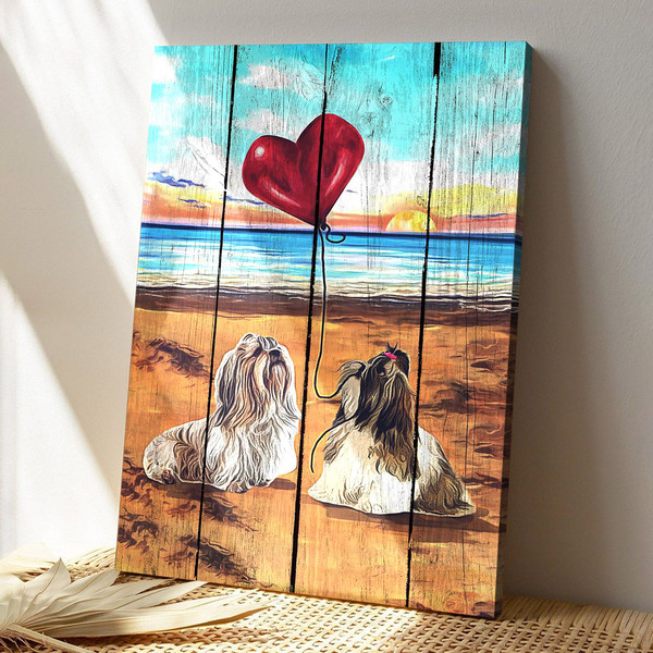 Shih Tzu Dog Couple - Dog Pictures - Dog Canvas Poster - Dog Wall Art - Gifts For Dog Lovers - Furlidays.jpg
