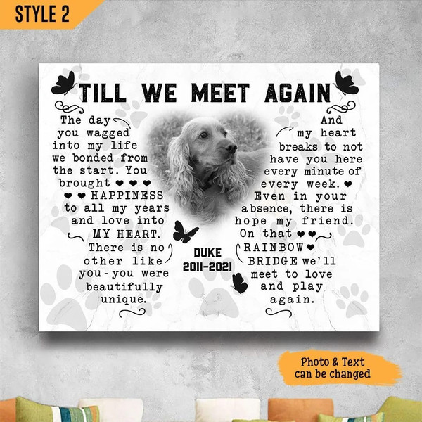 Till We Meet Again Dog Horizontal Canvas Poster - Personalized Art On Canvas -  Framed Print Butterfly Shape.jpg