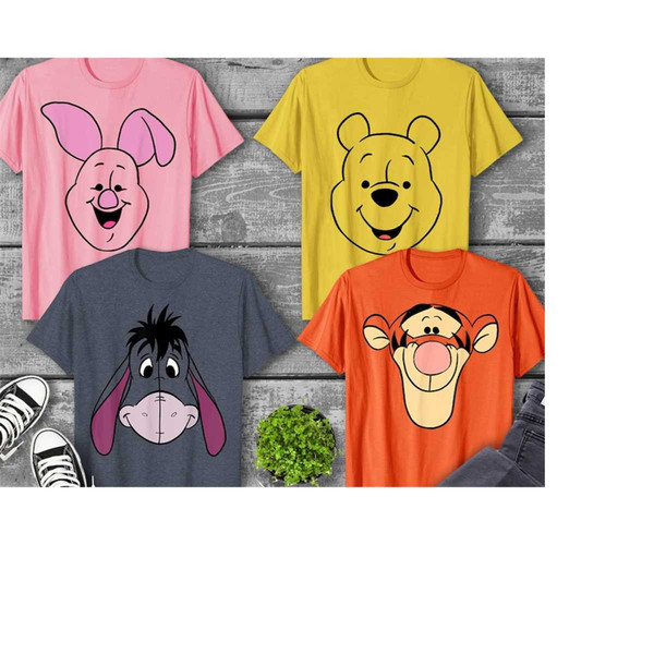 Disney Winnie The Pooh Tigger Eeyore Pooh Piglet Large Face Smiling Face Shirt, Disneyland Family Matching Shirt, Epcot.jpg