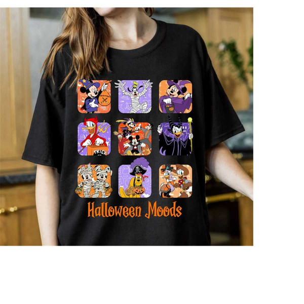 Halloween Moods Disney Mickey And Friends Characters Shirt, Halloween Mummy Witch Shirt, Spooky Season, Disneyland Hallo.jpg