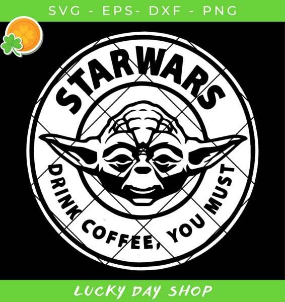 Baby Yoda Drink Coffee Svg, Star Wars Logo Svg, Baby Yoda Coffee Svg - SVG Lucky.jpg