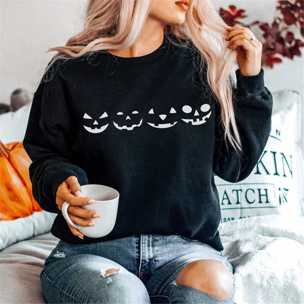 Jack-O-Lantern Crewneck, Pumpkin Sweatshirt, Pumpkin Crewneck, Spooky Season, Halloween Sweatshirt, Jack-O-Lantern Sweat.jpg