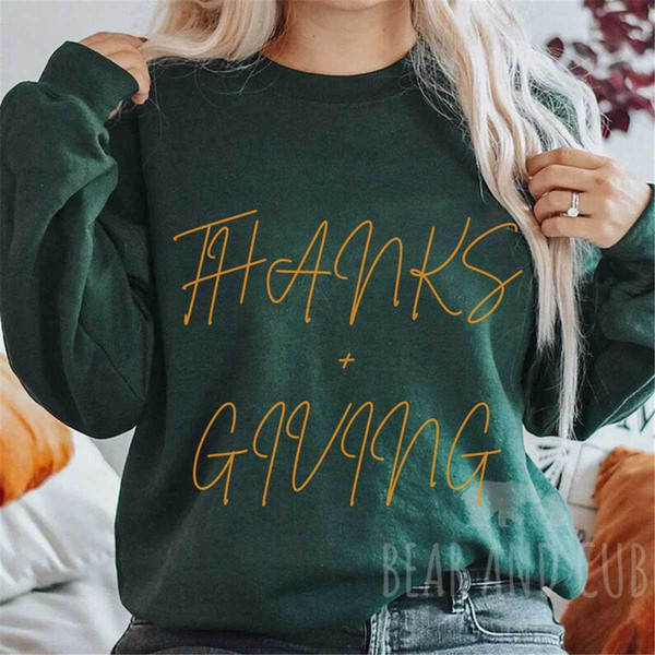 Thanks Plus Giving Sweatshirt, Thanksgiving Crewneck Sweatshirt, Giving Shirt, Thankful T-Shirt, Cute Fall Sweater, Frie.jpg