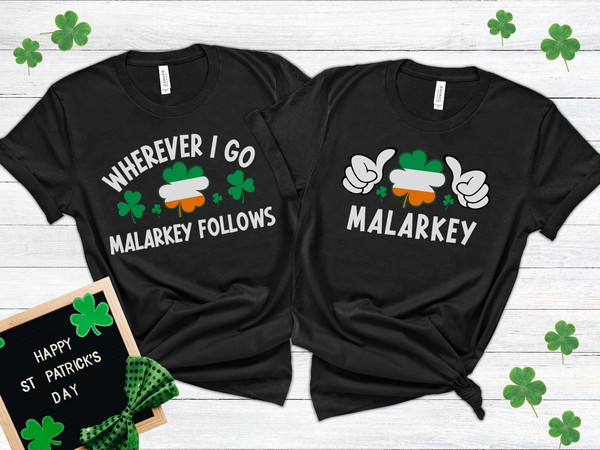Best Friend Matching St Patricks Day Shirts, St Pattys Day Couple Outfit, Malarkey Shirts, Ireland Girls Trip Shirt, Irish Pub Crawl T-Shirt.jpg