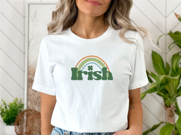 Boho St Patricks Day Shirt 2023, St Pattys Day Irish Shirt Women, Cute Saint Patrick's Day Party Outfit, Boho Rainbow Ireland Shirt for Her.jpg