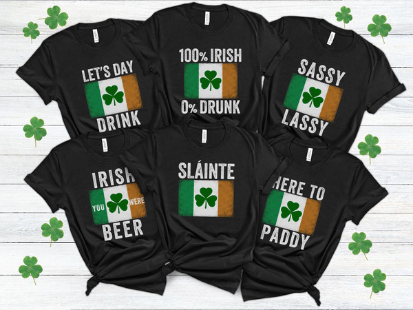 Funny St Patricks Day Shirts, Best Friend Matching St Patty's Day T-Shirts 2024, Ireland Girls Trip Shirts, Irish Flag Group Shirt Drinking.jpg