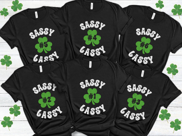 Funny St. Patricks Day Group Shirts Women, Sassy Lassy St Pattys Day Girls Trip Shirts, St Paddy's Day Bachelorette Party Outfit for Girls.jpg