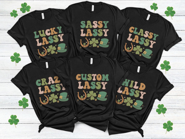 Retro St Patricks Day Shirts, Best Friend Matching St Paddy's Shirts 2024, Ireland Girls Trip Shirt, Sassy Lassy St Patty's Day Group Shirts.jpg