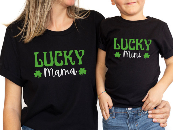 St Patrick's Day Mama Mini Shirts, Toddler Boy St Pattys Shirt Kids, Mama Mini Outfits Baby Girl, Cute Mother Daughter Shirts, New Mom Gifts.jpg