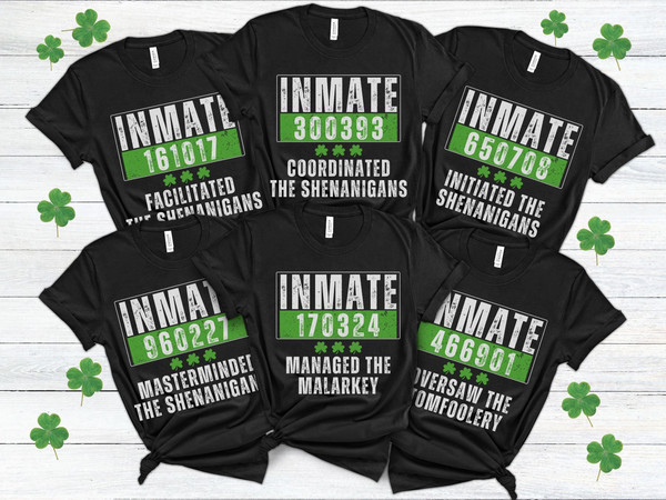 St Patricks Day Group Shirts Unisex, Matching St Pattys Day Sweaters 2024, Shenanigans Coordinator Shirt, Saint Patricks Day Inmate Costumes 2.jpg