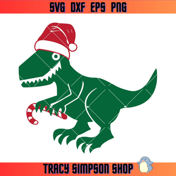 Dinosaur Wearing Santa Hat Svg, Dinosaur Kids Svg, Santa T-Rex Svg - Svgturtle.com.jpg