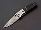 Custom Handmade Damascus Folding Knife Pocket knife w Leather EDC Gift for him (5).jpg