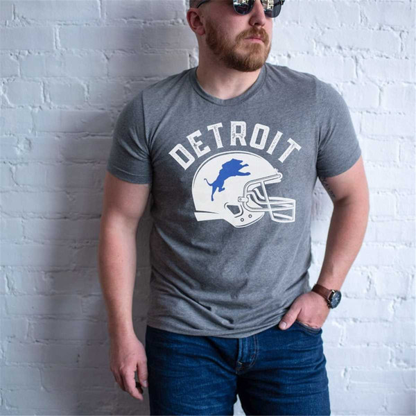 Lions Football Helmet Inspired Unisex Shirt, Football Fan, Detroit Michigan, Michigan Shirt, Retro Shirt, Boho Shirt, Gi.jpg