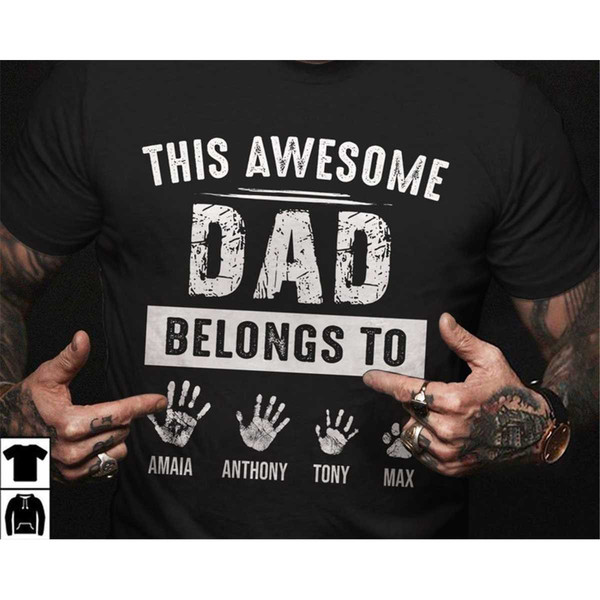 Personalized Dad Shirt with Kids Name, Fathers Day Shirt, Gift For Him, This Dad Belongs To Shirt, Custom Fathers Day Gi.jpg