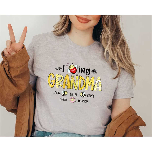Personalized Grandma Shirts, Gift for Grandma, Nana Shirt, Custom Shirt with Kids Name, Mothers Day t-shirt, I Love Bein.jpg