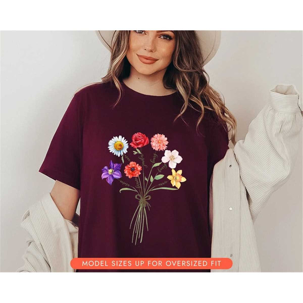 Personalized Mothers Day Shirt, Cute Mom Gift for Mothers Day, Custom Mom Shirt, Custom Birth Month Flower Shirt, Mother.jpg