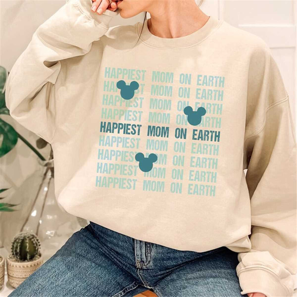 Happiest MAMA On Earth Shirt, Matching Mouse Ears Shirts, Colorful Family Trip T-Shirts, Shirts For Mom, Mama Outfit, Ha.jpg