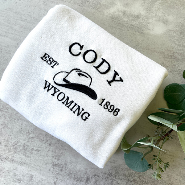 Embroidered Wyoming Hoodie, City Hoodie, Embroidered Cody Wyoming Hoodie, Embroidered City Sweatshirt.jpg