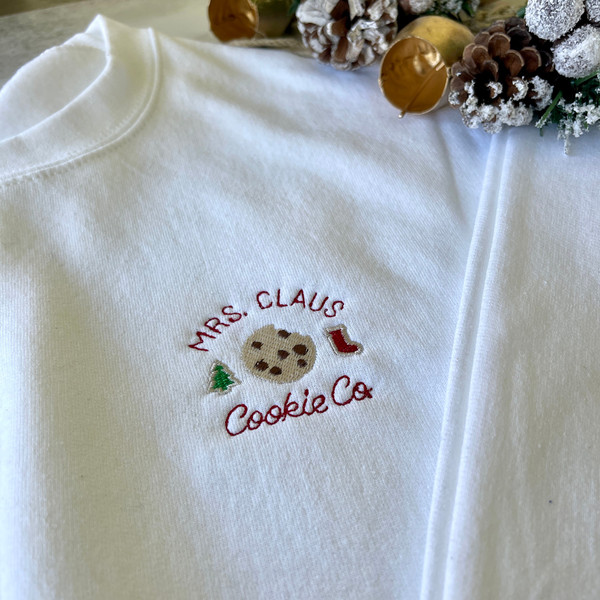 Mrs. Clause Sweatshirt, Minimal Christmas Sweatshirt for Her, Cookie Co Sweatshirt, Christmas Sweatshirt.jpg