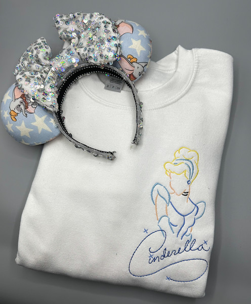 Cinderella Embroidered T-shirt  Disney Princess Embroidered Shirt  Disney World  Disneyland  Embroidered Tank Top  T-shirt 1.jpg