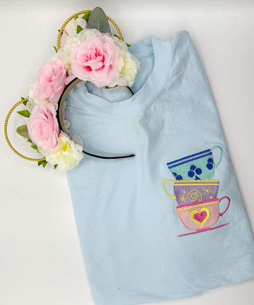Mad Hatter Tea Party Cups Embroidered T-shirt  Disney Alice in Wonderland Embroidered T-shirt  Sweatshirt.jpg