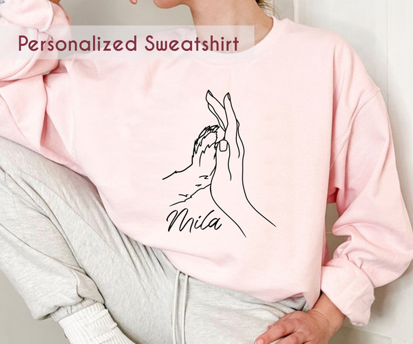 Personalized Dog Paw Sweatshirt, Cute Dog Sweater, Custom Dog Name Sweatshirt, Personalized Dog Lovers Sweatshirt, Dog Mama Sweater Unisex.jpg