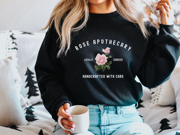 Rose Apothecary Sweatshirt, Schitt Creek Sweatshirt Unisex, Rose Sweatshirt, Handcrafted with Care,Moira Rose Sweater,David Rose Sweatshirt.jpg