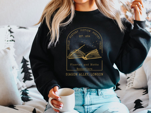 Wizard Book Shop Sweatshirt, Harry Sweater, Universal Trip Sweater, Wizard Sweatshirt, Book Nerd Sweater, Potter.jpg