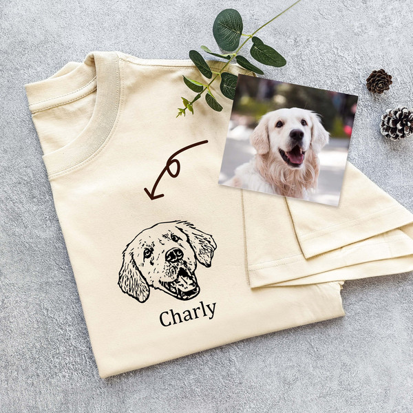 Personalized Pet Hot Stamping T-shirt,Custom Dog Shirt,Custom Pet Portrait,Dog Cat T Shirt,Custom Pet Gifts.jpg
