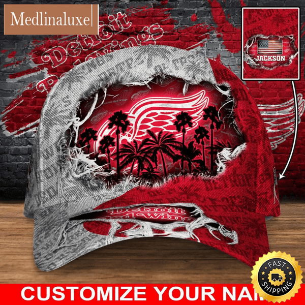 Customized NHL Detroit Red Wings Baseball Cap New Collection For Sports Fans.jpg