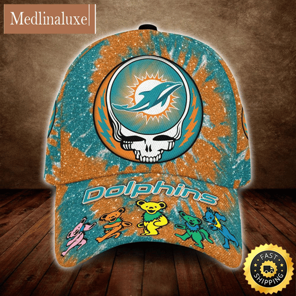 Miami Dolphins x Grateful Dead All Over Print 3D Classic Cap.jpg