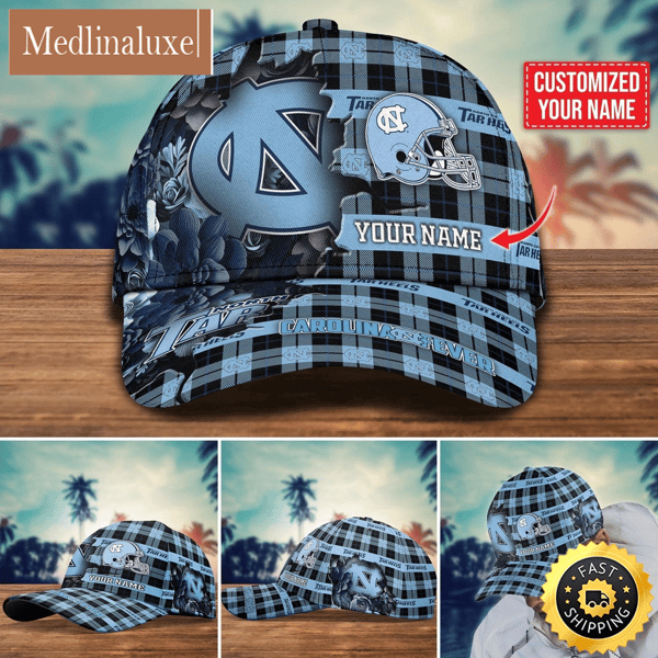 NCAA North Carolina Tar Heels Baseball Cap Flower Custom Name Cap.jpg