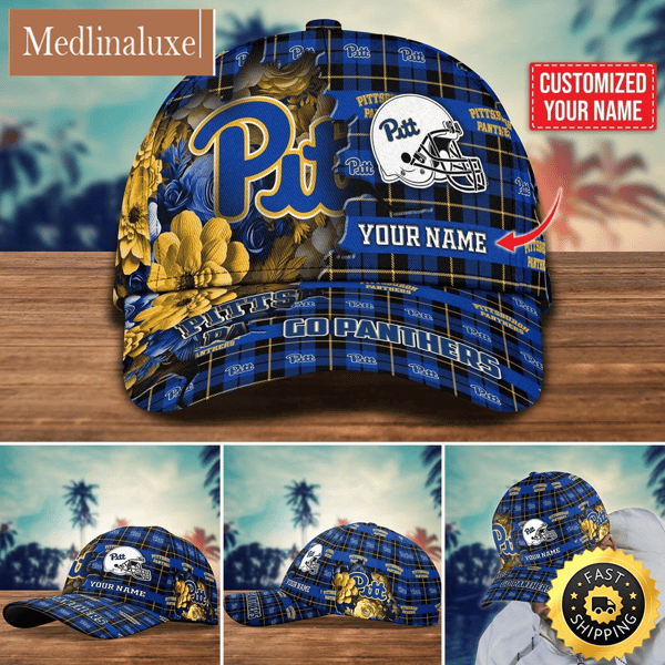 NCAA Pittsburgh Panthers Baseball Cap Flower Custom Name Cap.jpg