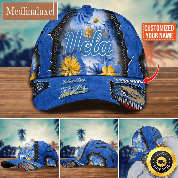 NCAA UCLA Bruins Baseball Cap Flag Flower Custom Name Cap.jpg