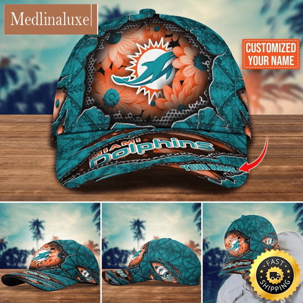 NFL Miami Dolphins Baseball Cap Custom Cap Trending For Fans.jpg