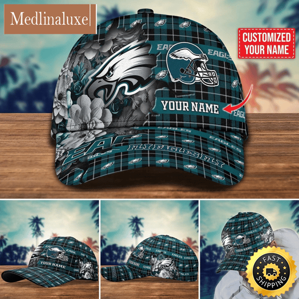 NFL Philadelphia Eagles Baseball Cap Flower Trending Custom Cap.jpg