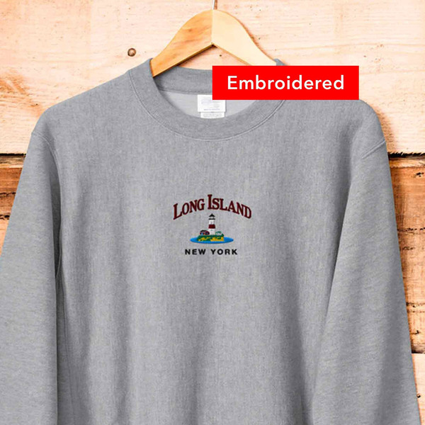 Long Island Lighthouse Sweatshirt, Vintage New York Crewneck Embroidered.jpg