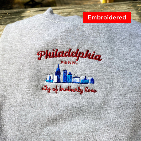 Philadelphia Pennsylvania Sweatshirt, Philly crewneck vintage embroidered, city sweater.jpg