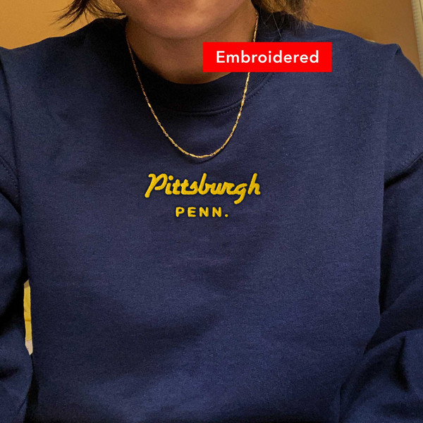 Pittsburgh Sweatshirt Vintage, Retro Pennsylvania Crewneck Embroidered, Steel City.jpg