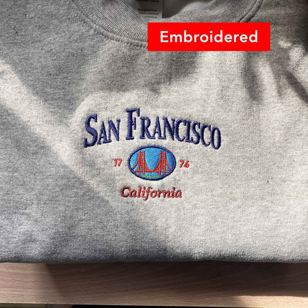 San Francisco Sweatshirt, vintage california crewneck embroidered, Golden Gate Bridge sweater.jpg