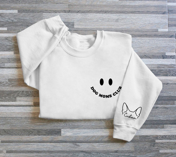 Custom Dog Mom Club Embroidered Sweatshirt, Custom Mama Shirt With Pet Names, Dog Mom Club On Chest, Dog Ears On Sleeve, Mother's Day Gift.jpg