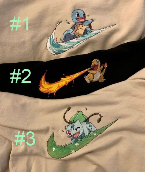 Pokemon Character Embroidered Sweatshirt Hoodie, Best Mangan Embroidery Crewneck.jpg