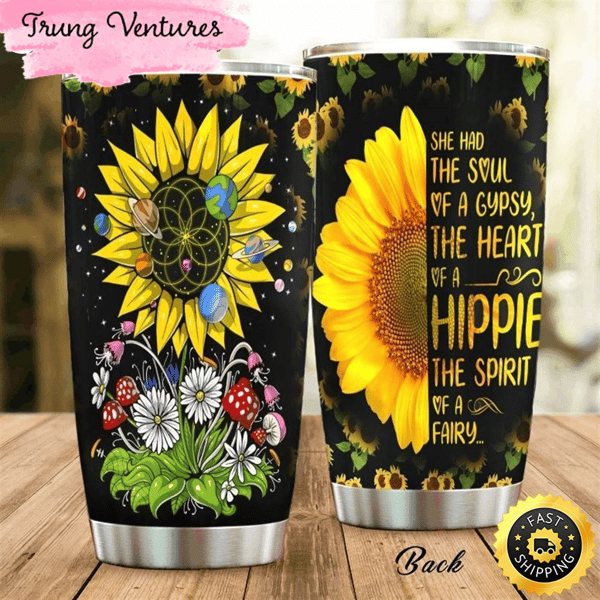 Sunflower Hippie Kod Stainless Steel Cup Tumbler.jpg