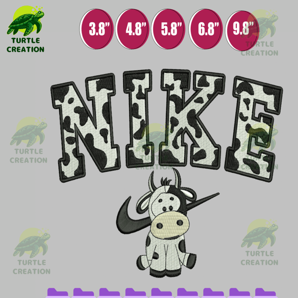 Nike Cow Machine Embroidery Design File, Machine Embroidery Pattern, Digital design instant download, Embroidery pattern.png