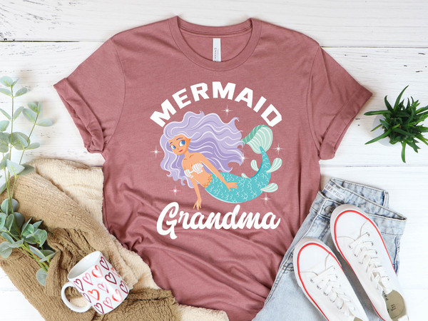 Mermaid Grandma Shirt, Mermaid Shirt For Women, Grandma Sweatshirt, Grandma Birthday Tee, Mermaid Party, Gift For Grandmother, Mermaid Nana.jpg