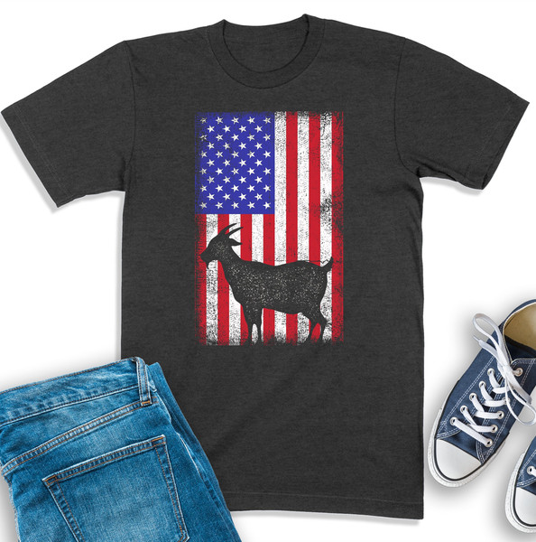 Patriotic Goat Shirt, 4th Of July Shirt, American Flag Goat T-Shirt, Goat Lover Sweatshirt, Goat USA Flag, Goat Shirt Men, Goat Women Tee.jpg