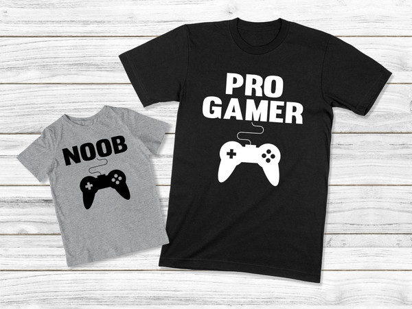 Pro Gamer Noob Shirt, Daddy And Me Shirt, Father Daughter Matching Outfit, Dad Son Shirts, Daddy And Baby Matching Shirt, Video Game Tee 1.jpg