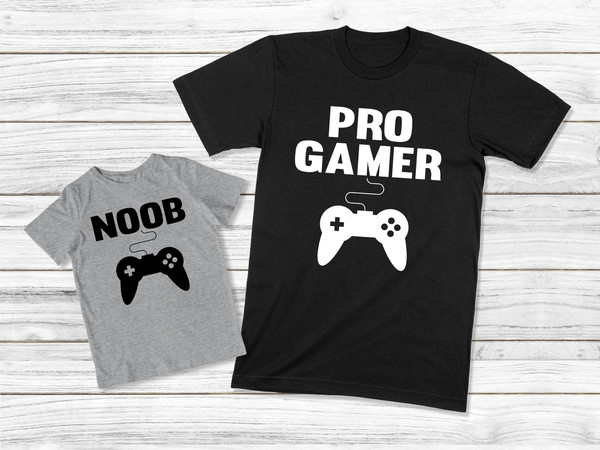 Pro Gamer Noob Shirt, Daddy And Me Shirt, Father Daughter Matching Outfit, Dad Son Shirts, Daddy And Baby Matching Shirt, Video Game Tee.jpg