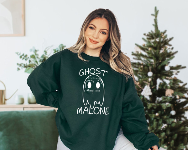 Ghost Malone Sweatshirt, Funny Halloween Sweatshirt, Cute Ghost Tee, Fall Sweatshirt, Ghost Malone Sweater, Halloween Party, Spooky Season.jpg